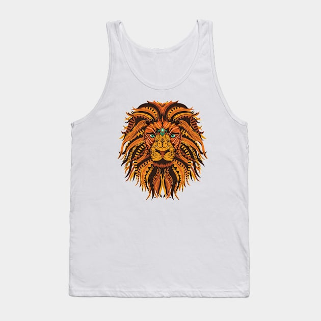 Mandala style lion Tank Top by madeinchorley